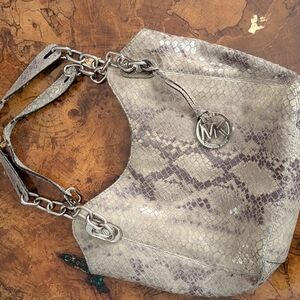 Embossed Leather Hobo Shoulder Bag